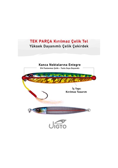 Jig, Zoka, Suni Yem, Glow Uv Metal Jig, 60gr 10cm Jıgto Tide 60