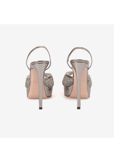 Hawen Angels Kadın Fileli 14cm Uzun Topuklu Gece & Abiye Ayakkabı 9081 Gri