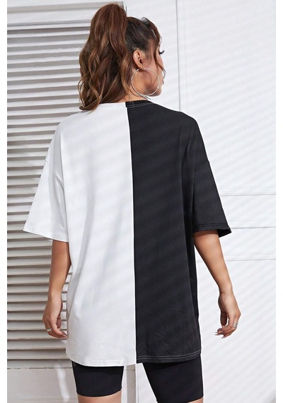 Unisex Everything Baskılı Oversize Tshirt Siyah