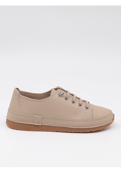 Nesilshoes Nesil Shoes Spil Rc1 Bej Hakiki Deri Kadın Ayakkabı