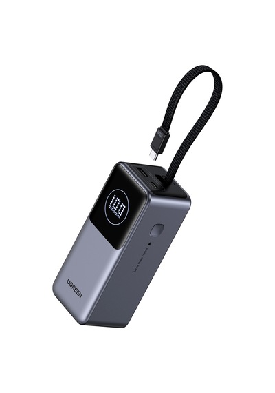 Ugreen Nexode 20.000 Mah 130 W Akıllı Ekranlı Dahili Kablolu Hızlı Şarj Powerbank, 55365b Gri