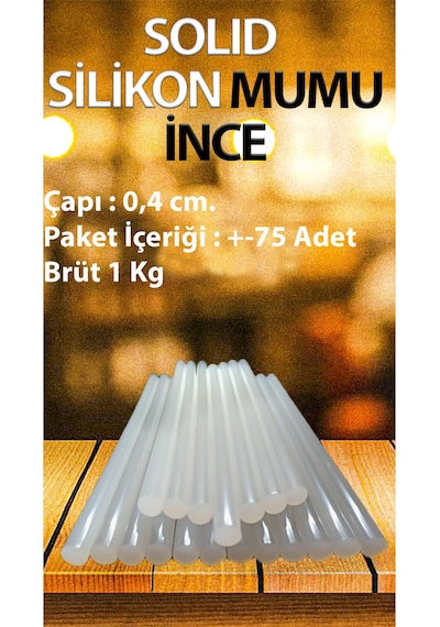 Sıcak Silikon Çubuğu İnce Tip 1 Paket Brüt 1 Kg Ağırlığında