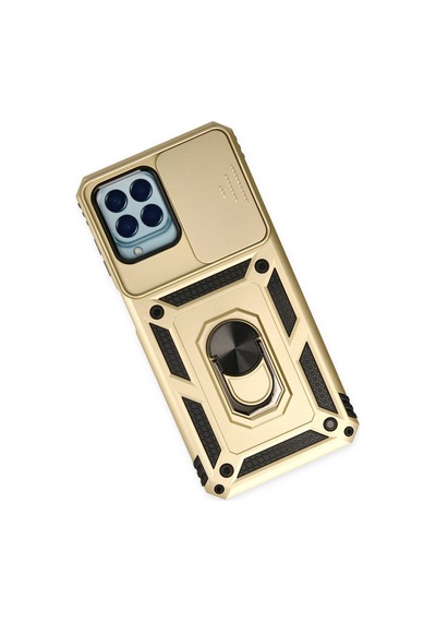 Samsung Galaxy Uyumlu M33 Kılıf Pars Lens Yüzüklü Silikon - Gold Bzsxx00 1