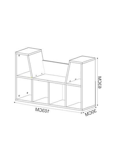 Minimalist Tasarımlı 103 Cm Minderli Kitaplık - Antrasit Abanoz - Beyaz Minimalist Tasarımlı 103 Cm Minderli Kitaplık - Antrasit Abanoz - Beyaz