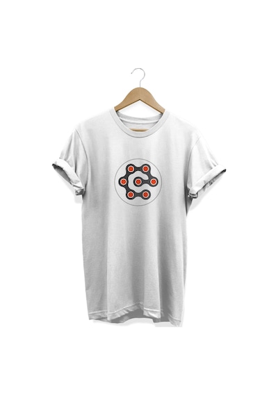 Zincir Baskılı Beyaz T-shirt Beyaz