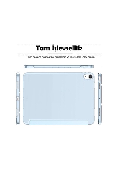 Apple Uyumlu iPad Air 6 11 Inç M2 Çip 2024 Tablet Kılıfı İnce Tasarım Smart Cover Standlı Akıllı Kapak Kılıf