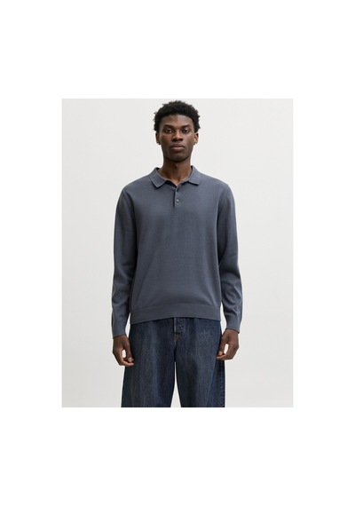 Jack & Jones Jjebasıc Knıt Ls Polo Sn Mavi