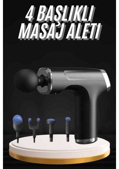 Şarjlı Masaj Tabancası 4 Başlıklı Mini Masaj Tabancası Ve Masaj Aleti