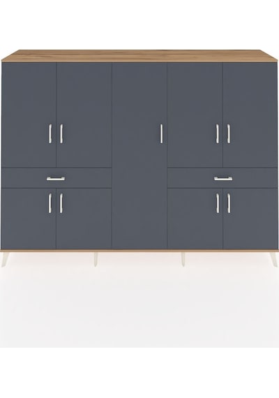 Hyperion Dolap 12 Raflı 2 Çekmeceli 8 Kapaklı 220x44x163 Çam-antr Çam-antrasit Hyperion Dolap 12 Raflı 2 Çekmeceli 8 Kapaklı 220x44x163 Çam-antr Çam-antrasit