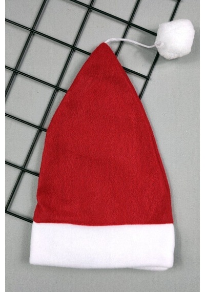 Çocuk Noel Şapkası - Yılbaşı Şapkası - Polar Yıl Başı Şapkası - Noel Baba Şapkası