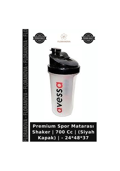 Premium Spor Matarası Shaker 700 Cc Siyah Kapak - 24 48 37