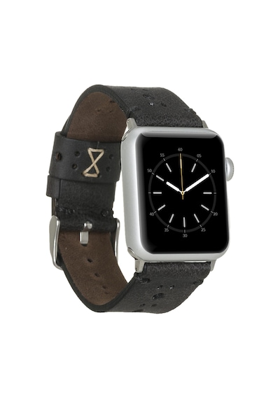 Apple Watch Uyumlu Deri Kordon 42-44-45mm Delikli Siyah Diğer