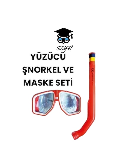 Yüzücü Maske Ve Şnorkel Seti Kırmızı