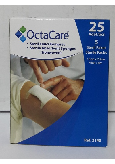 Octacare Gaz Kompres - Steril - 7.5 x 7.5 CM 25  Adet