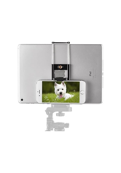 Tablet Tutucu 2in1 Telefon Tutucu Başlık Standart Vidalı Tüm Tripodlara  Universal Yatay Dikey Kullanım P58