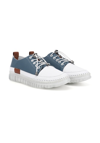 Diğer Kadın Mavi Bağcıklı Hakiki Deri Sneaker Ddza80742321 mavi