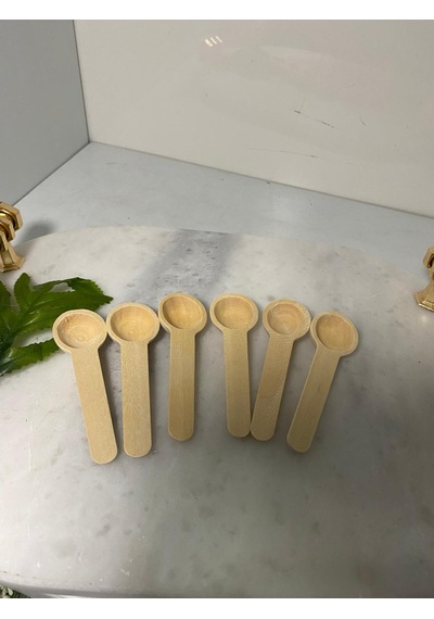 Ahşap Mini Ölçü Baharat Kaşığı 6 Lı