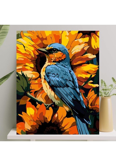 Palmiye Hobi Sanat Sayılarla Boyama Tuval Seti Fırça Boya Dahil Çıtalı 40x50 Cm - Serçe
