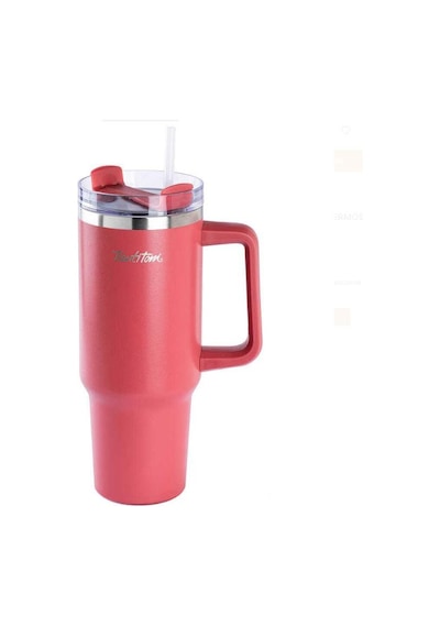Tantitoni Move Kırmızı Paslanmaz Çelik Pipetli Termos Bardak 1,2 Litre