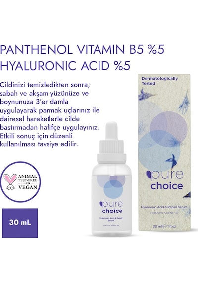 Pure Choice Yoğun Nemlendirici Ve Onarıcı Bakım Serumu 30 Ml