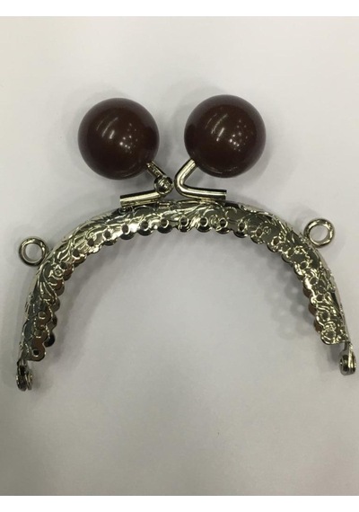Karantuhafiye Çanta Ve Cüzdan Klipsi Oval 20 Cm Incili Model Gümüş Kahve İnci Gümüş Kahve İnci Çok Renkli