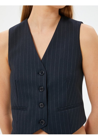 Koton Blazer Yelek Fleto Cep Detaylı V Yaka Slim Fit Lacivert Çizgili 4sak20105uw Lacivert Koton Blazer Yelek Fleto Cep Detaylı V Yaka Slim Fit Lacivert Çizgili 4sak20105uw Lacivert