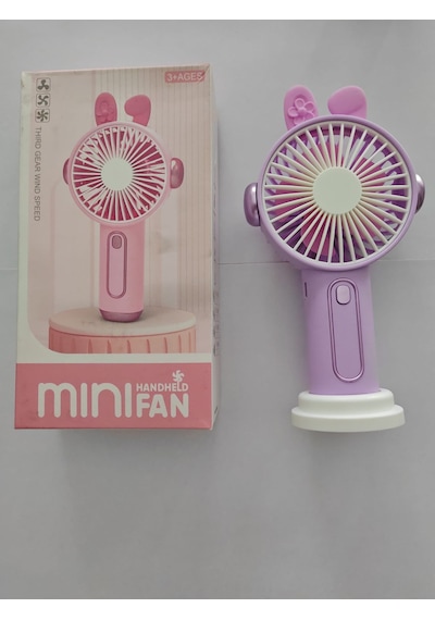 Mini El Fanı Büyük Boy Şarjlı Telefon Tutuculu Figürlü 3 Kademeli Taşınabilir Vantilatör Masa El Tipi Serinletici