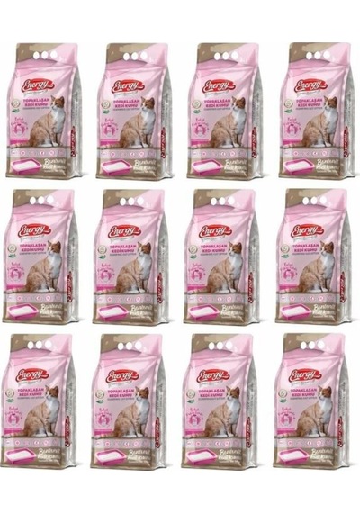 Energy Bebek Pudralı İnce Topaklaşan Bentonit Kedi Kumu 12 x 5 L