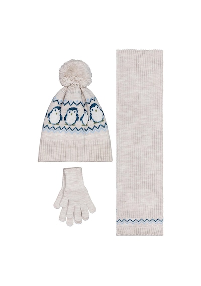 Civil Baby 6-18 Ay Atkı Bere Eldiven Set - Gri Gri