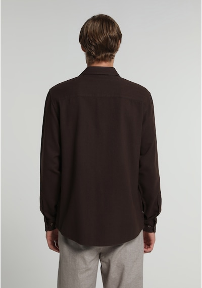 Colin's Colins Regular Fit Shirt Neck Düz Erkek Kahverengi Uzun Kol Gömlek Cl1082606 Q1.v2 Brw