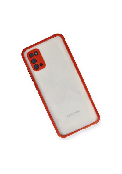 Samsung Galaxy Uyumlu, A02s Kılıf Miami Şeffaf Silikon - Kırmızı