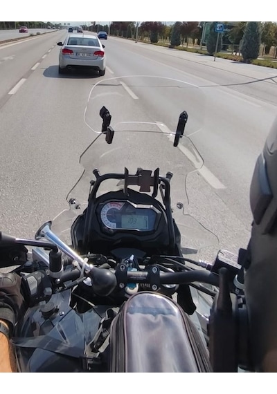 Sym Uyumlu Deflektör Rüzgar Saptırıcı Siperlik Şeffaf Motor Camı Cam Uzatma Model 2