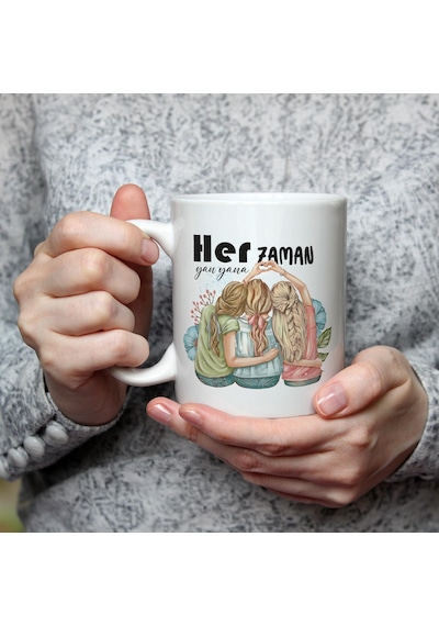 Her Zaman Yanyana Baskılı Beyaz Kupa