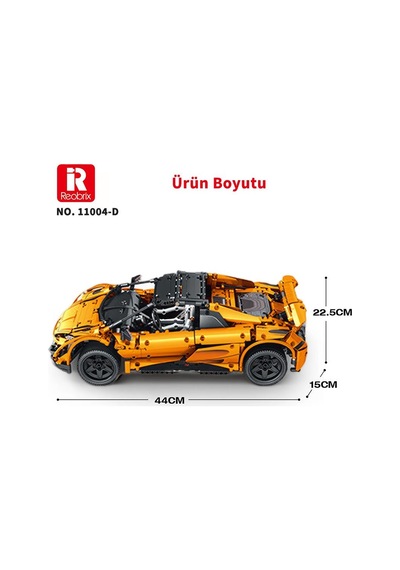 Reobrix Technic 11004-d 1/10 Mclaren 675lt Spider Araba Kumanda&motorlu Yaratıcı Yapı Blok Seti Building Blocks - 1886 Parça