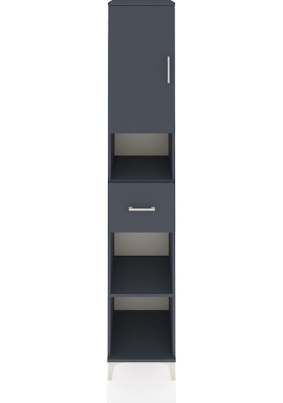 Hyperion Dolap 5 Raflı Tek Çekmeceli Tek Kapaklı 44x44x243 Antrasit-antrasit Antrasit