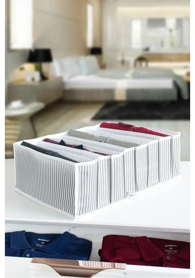 8 Bölmeli Xl Pratik Bölmeli Çekmece Düzenleyici Organizer İç Çamaşırı Kravat Çorap Düzenleyici Diğer