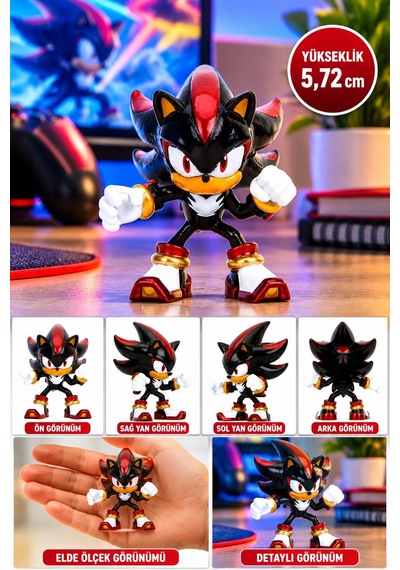 Sonic Shadow Metalfigs Die-cast Metal Figür - 5.72 Cm