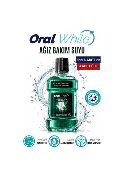 Oral White Cleaning Pro Ağız Bakım Suyu 250 ML