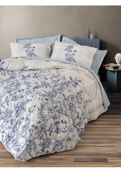 Cotton Box Tek Kişilik Uyku Seti Linora Mavi Mavi