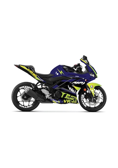 Yamaha R25 Lacivert Shark Takım ve Jant Sticker Etiket Modeli