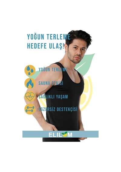 Elilom Elenar Sauna Termal Erkek Atlet Spor Ve Antrenman Kullanımına Uygun Siyah