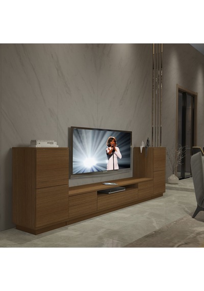 Decoraktiv Trio On2s Mdf Tv Ünitesi Tv Sehpası - Naturel Ceviz