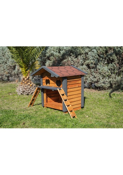 2 Yuvalı Kedi Evi Mamalıklı