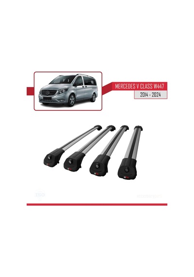 Mercedes V Class W447 2014 Ve Sonrası İle Uyumlu Ace-1 Ara Atkı Tavan Barı Gri 4 Adet Bar