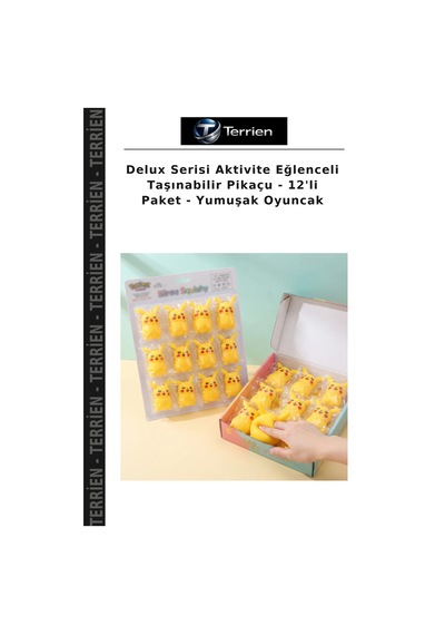 Delux Serisi Aktivite Eğlenceli Taşınabilir Pikaçu - 12'li Paket - Yumuşak Oyuncak