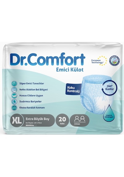Dr.Comfort Yetişkin Emici Külot Ekstra Large 2 x 10'Lu 20 Adet