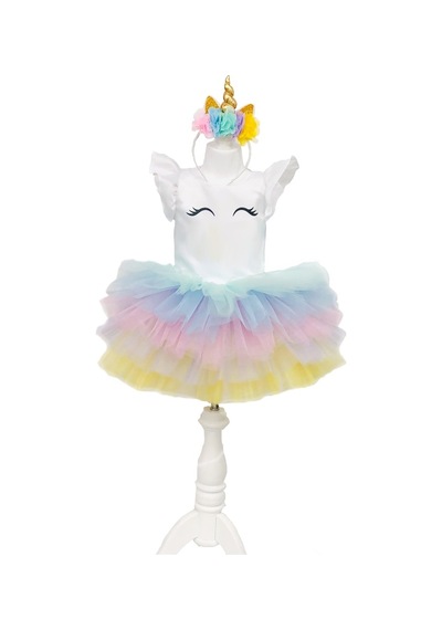 Unicorn Model Kız Çocuk Bebek Abiye Elbise Kostüm (423898411)