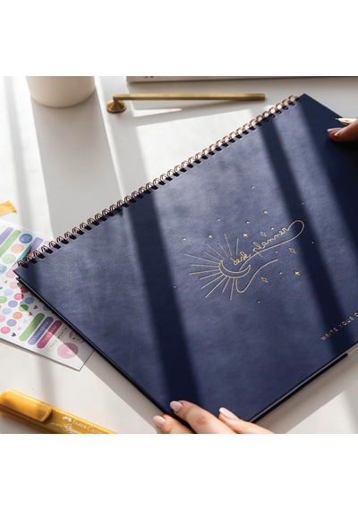 Paperora Süresiz Haftalık Spiralli Masaüstü Planlayıcı 24x34 Cm - Desk Planner Lacivert Genel