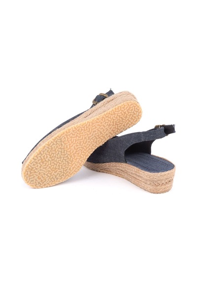 Star Tombis Gerçek Elişi Özel Imalat Elişi Günlük Rahat 3cm Bantlı Sandalet Handmade Mavi