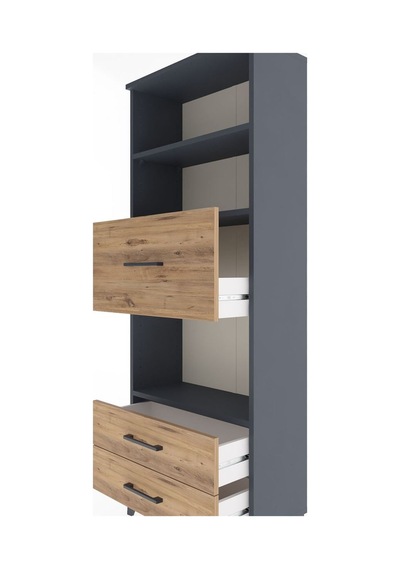 Arges Dolap 3 Raflı 3 Çekmeceli 60x30x163 Antrasit-çam Antrasit Arges Dolap 3 Raflı 3 Çekmeceli 60x30x163 Antrasit-çam Antrasit